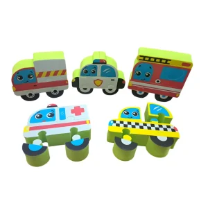 Rompecabezas Vehículos Felices de Goma Eva