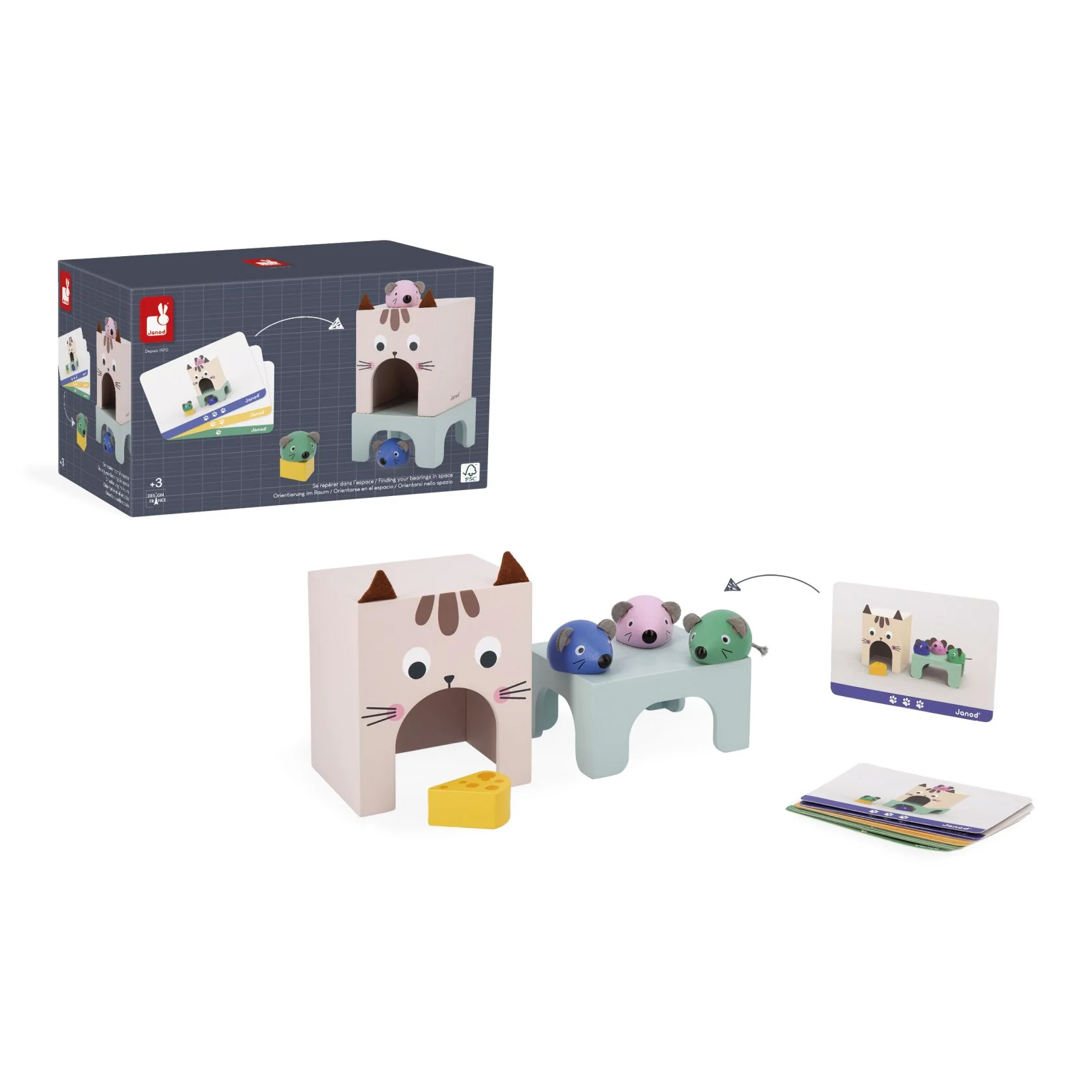 Orientarse en el espacio: Gato y ratoncitos- Janod