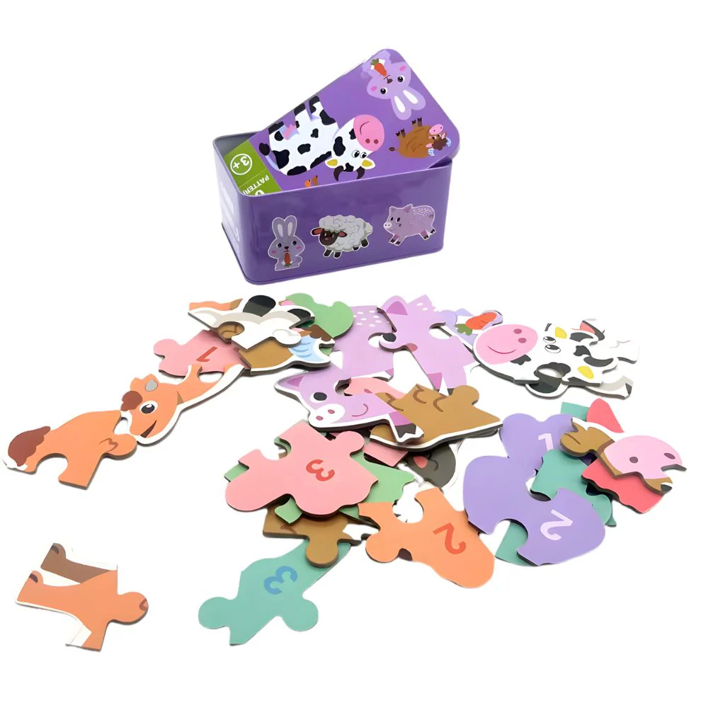 Rompecabezas Animales del Mundo en Estuche Metálico